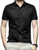 Men's Half Sleeve Regular Fit Solid Satin Formal Shirt.